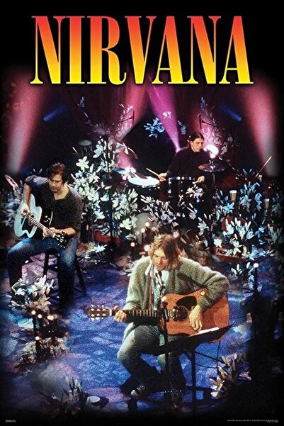 ESSESORIES ملصق موسيقي من Nirvana Unplugged لتزيين الحائط وديكور الغرفة ذاتي ...