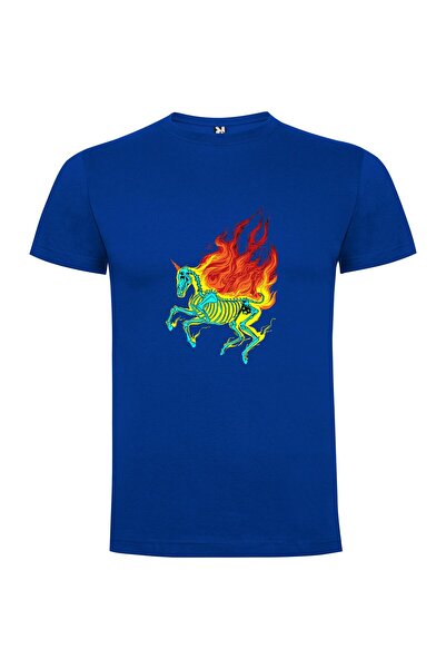 iLovePrints Flaming Skeleton Horseman Tshirt