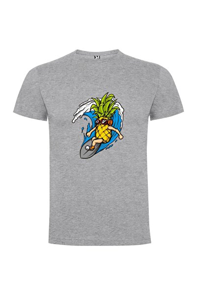 iLovePrints Pineapple Surfing Mascot Tshirt