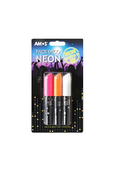 Amos Face Deco Neon FD10B3-ND, Комплект от 3 цвята (горна и долна част): розо...