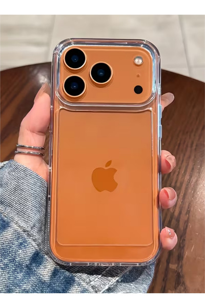 KVK PRİVACY Apple iPhone 17 Pro Max Şeffaf Kılıf Metal Tuşlu Premium Darbe Em...