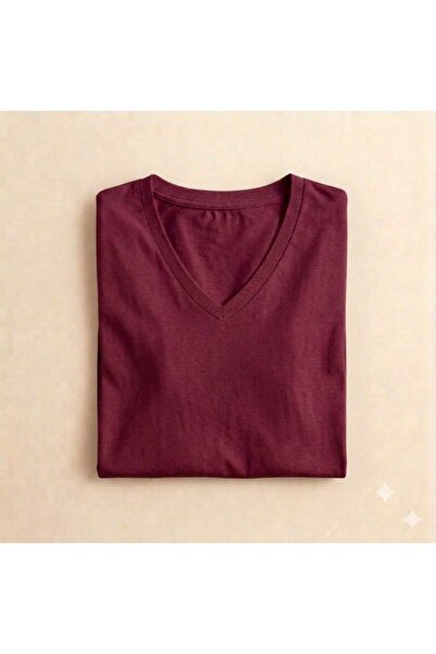 KOZİA OUTDOORS Women's Men's Unisex V-Neck Unprinted Oversized Wide-Fit T-Shirt
