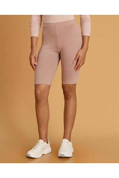 REDTAG Women Mauve Solid Biker Shorts