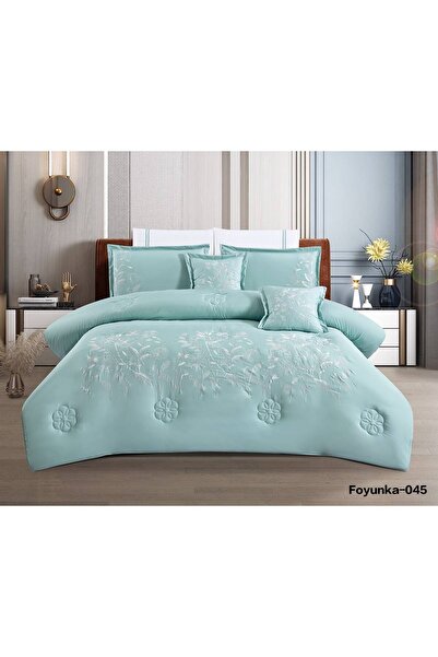 Asia Embroidered Bridal Quilt 8 Pieces |   Luxurious and Smooth Microfiber Qu...