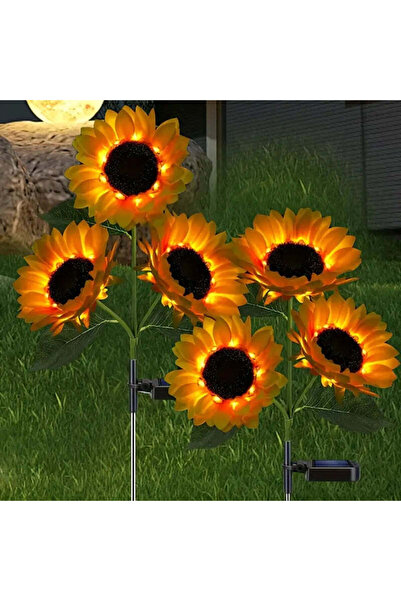 Vivendo Set 2x Lampi Solare LED Gradina Floarea Soarelui 10 Micro-LED 70cm IP65