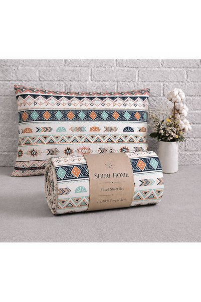 Sheri Home Lastikli Çarşaf Seti %100 Pamuk Yumuşak Dokulu-Kaymaz Tam Geçmeli Fitted Sheet –Premium Pamuk 120x200/ 180x200 / 200x200