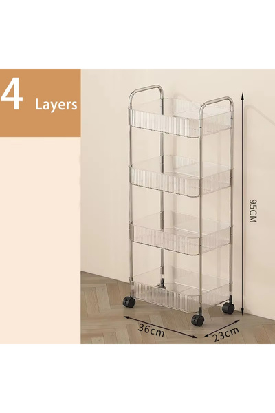 Choice1 4Tiers Mobile Shelf with Wheel Multi-Layers Storage Rack Home Trolley...