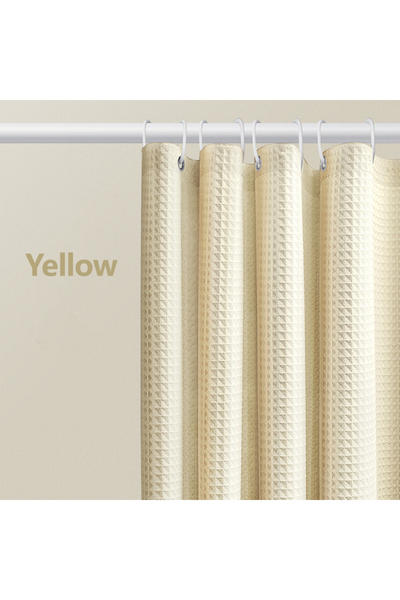 Choice18 120X180cm YELLOW Thickened Waffle Solid Color Shower Curtain, Non-po...
