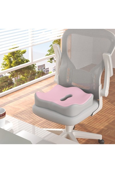 choice2 43x34cm pink 【Ergonomic Office Seat Cushion】3-Zone Memory Foam Lumbar...