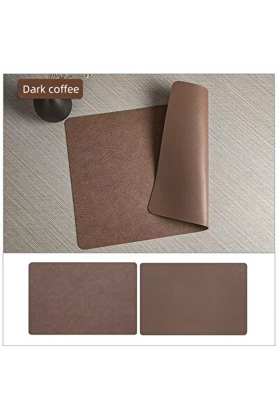 Choice14 6pcs 44.5x30CM Dark Coffee Square Imitation Faux Leather Kitchen Din...
