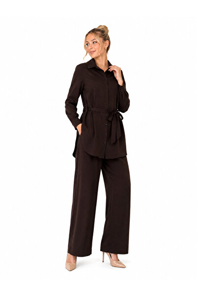 FUAT GÜRSEN Double Suit with Guipure Beadwork Detail on the Collar and Back