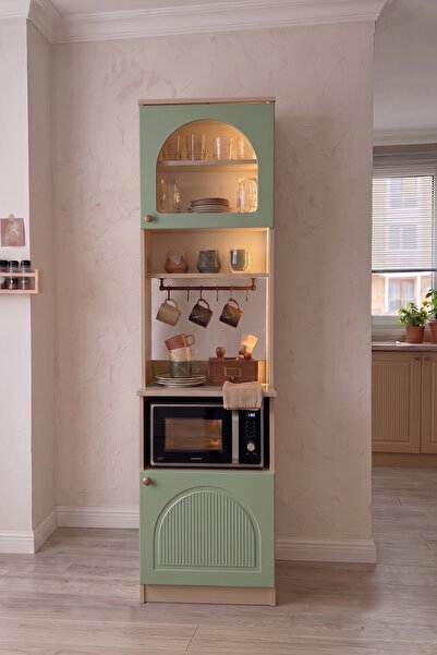 Eymense Hera Kahve Köşesi %100 MDF Fırın Modüllü Çok Amaçlı Sensör Ledli Mutf...