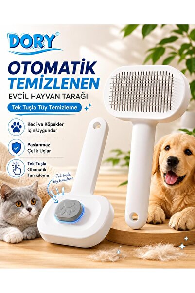 Dory Otomatik Temizlenen Tuşlu Evcil Hayvan Fırçası Kedi Köpek Tüy Toplayıcı ...