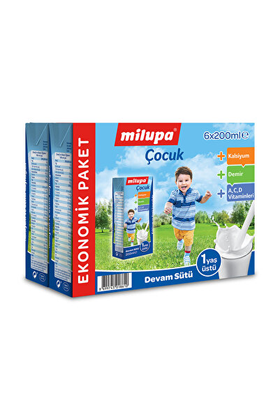 Milupa Çocuk Devam Sütü İçime Hazır 200 Ml 6'lı Paket 1 Yaş+ (2'li Paket)