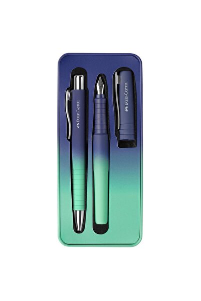 Faber Castell Set cadou stilou+pix Faber-Castell Poly Ball Flow Edition albas...