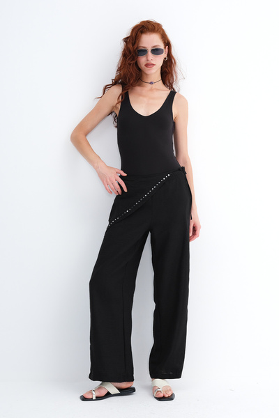 Addax Waist Detailed Trousers Pn154