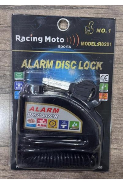 Motobisavm Disk Kilidi Siyah - Alarmlı - Hatırlatıcı Kablolu