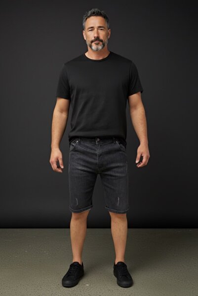 oraystore Men's Denim Shorts Above Knee Comfortable Fit Denim Shorts Daily Use
