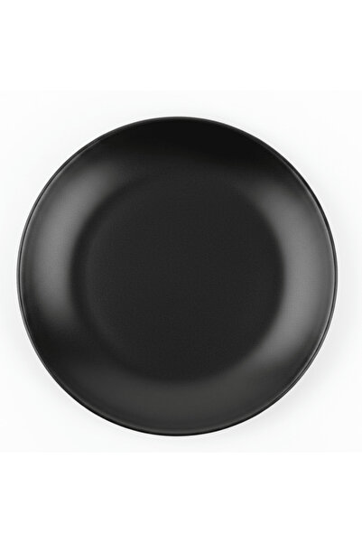 AKDC Black Matte Ceramic Fruit Plate 26.5 cm | Premium Stoneware Serving Plate