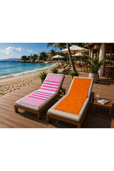 LaraLisa Set de 2 prosoape de plajă Peshtemal din bumbac 70x120cm și 70x125cm