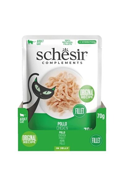 Schesir Hrană umedă pentru pisici, Schesir, Pui/Filet, 70g x10