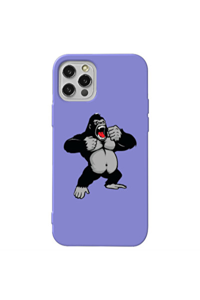 Other Apple iPhone 12 Pro Max Angry Gorilla2 Purple Colored Silicone TPU Θήκη