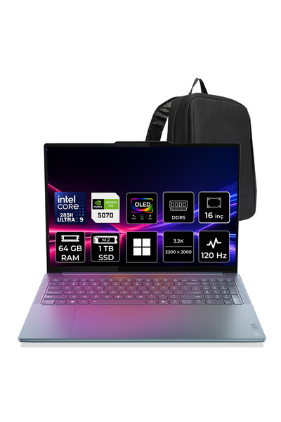 LENOVO Yoga Pro 9 Core Ultra 9 285H RTX 5070 8GB 64GB RAM 1TB SSD 16" 3.2K OL...