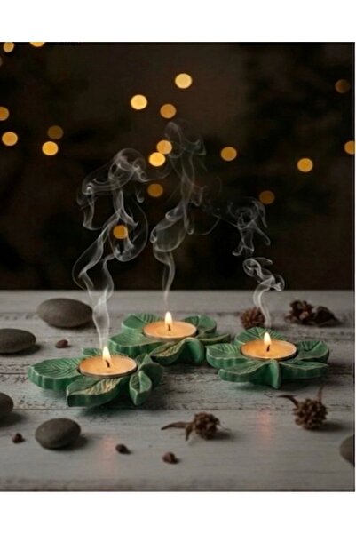 Mumlight Dekoratif Tealight Yaprak Mumluk 3'lü Set ( Mumlar Dahil Değildir)