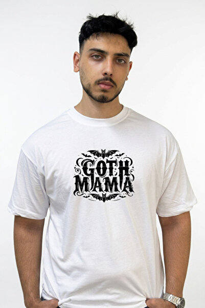 Anetos Λευκό μπλουζάκι με στάμπα Goth Mama Design