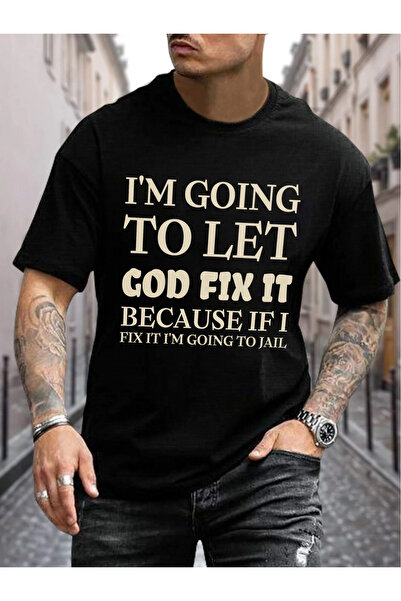 NOURAM Comfortable Let God Solve 180g Short Sleeve T Shirt Men's Casual Summe...