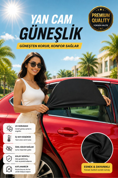 Empressco Araç Yan Cam Güneşlik Anne Bebek Emzirme Araba Kapı Camı Perdesi Ço...
