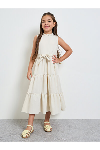 Styli Girls Sleeveless Tiered Maxi Dress
