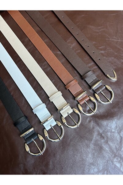 LİA KEMER 5-Pack Learn Round Buckle Model Jacket Belt Dress Belt Trouser Belt