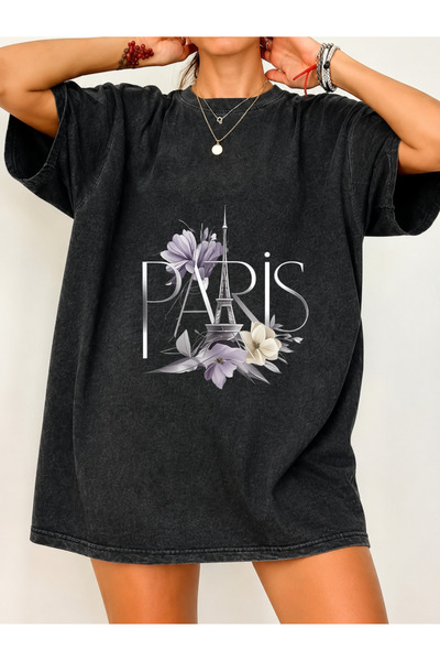 Pink Sky Μπλουζάκι Unisex Oversize με εφέ ξεβαμμένου υφάσματος, Vintage Stree...