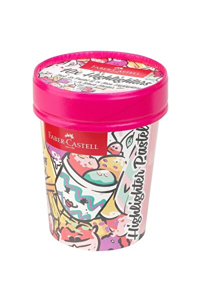 Faber Castell Textliner Ice Cream, Pastel 10'lu Su Bazlı Mürekkep,Dayanıklı Kesik Uç