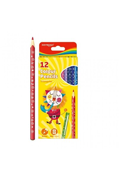 OEM Creioane colorate, 12 culori, grosime mina 3 mm, triunghiulare