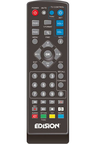Edision EDI-RCU 1 Learn Genuine Remote Control Τηλεόρασης and Ψηφιακού Δέκτη