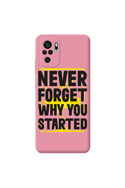 Other Xiaomi Redmi Note 10S Never Forget Pink Colored Silicone TPU Θήκη