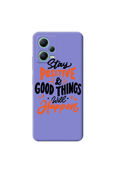 Other Xiaomi Redmi Note 12 Pro 5G Stay Positive Purple Colored Silicone TPU Θήκη