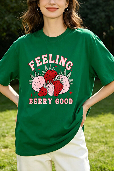 Fleck Womens T Shirts Feeling Berry Good Strawberry Print Casual Summer Top T...