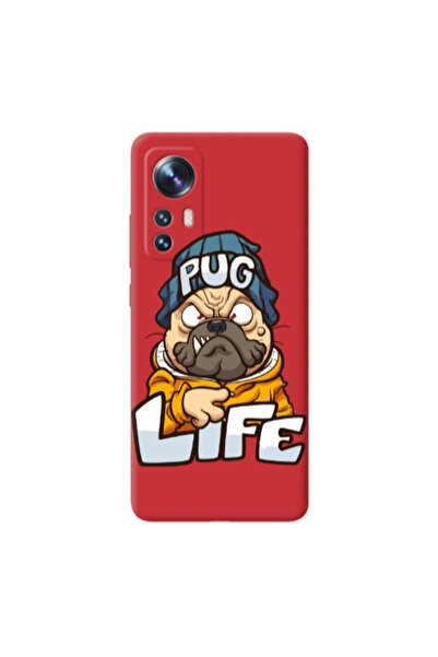 Other Xiaomi Mi 12 Pro Pug Life 2 Red Colored Silicone TPU Θήκη