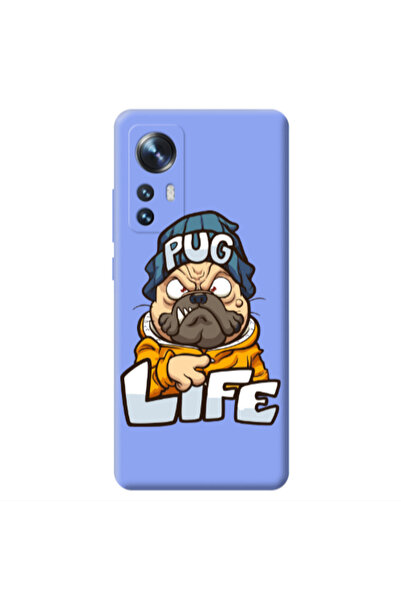 Other Xiaomi Mi 12 Pug Life 2 Light Purple Colored Silicone TPU Θήκη