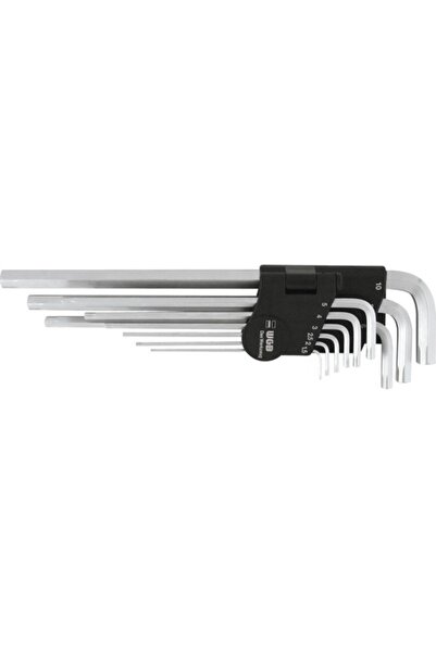 WGB Set de chei hexagonale lungi 1.5-10 mm, 9 piese, pentru șuruburi cu capet...