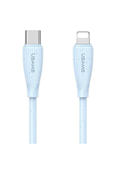 Usams Seria Verde SJ717 Cablu USB-C la Lightning 30W 1m Albastru