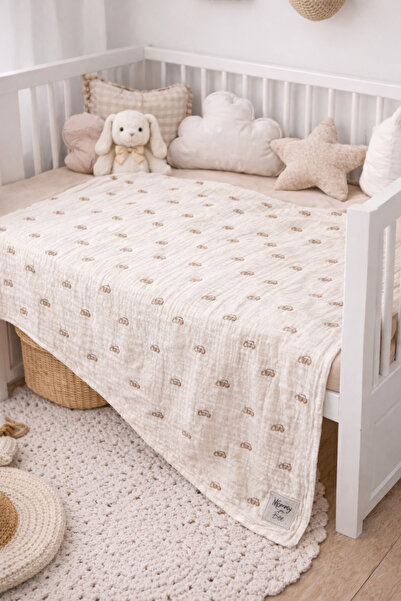 Kidaxi Jakar Woven Muslin Blanket 110*110 Brown