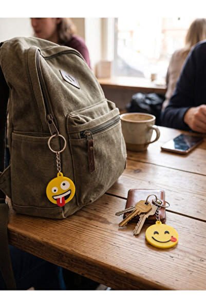 3D Layshop Set of 2 Crazy and Musical Emoji Keychains - Fun Kanka Combination...