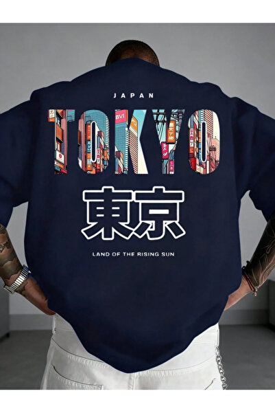 Revasser Unisex muška/ženska šarena TOKYO majica sa prilagođenim šarom, velik...