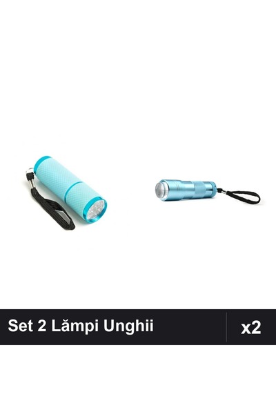 NAİLS Set 2 Lămpi LED/UV Mini Lanternă 12W 9 Becuri pentru Uscare Unghii Gel ...