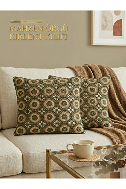ethra Mahzen Knitted Throw Pillow Cover Set of 2 40X40Cm