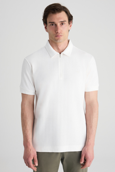 Twn Slim Fit Ecru Plain T-Shirt
